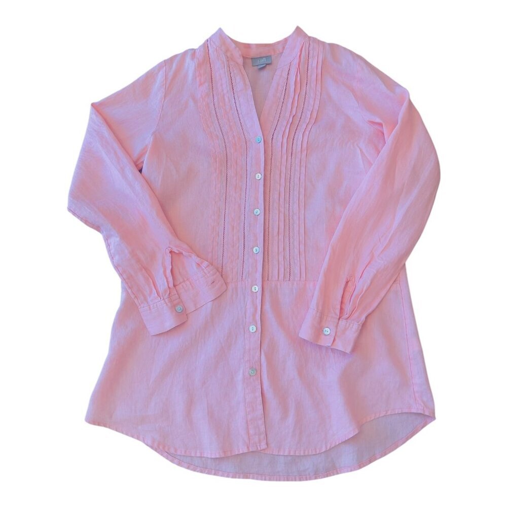 J. Jill 100 % Linen Coral Pinktuck Tunic size small - Picture 5 of 11